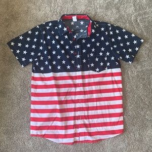 American flag button up
